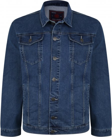 Kam Jeans 405 Western Denim Jacket Stonewash TALL SIZES - VÊTEMENTS HOMME MT-6XLT - Vêtements Tall Homme
