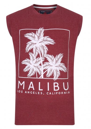 Kam Jeans Malibu Sleeveless Wine - T-shirts - T-shirts Homme Grande Taille