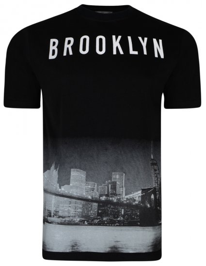 Kam Jeans 5229 Brooklyn T-shirt Black - T-shirts - T-shirts Homme Grande Taille