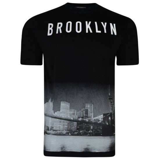 Kam Jeans 5229 Brooklyn T-shirt Black - T-shirts - T-shirts Homme Grande Taille