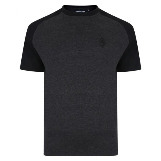 Kam Jeans 5314 Raglan T-Shirt Charcoal/Insignia Twin Pack - T-shirts - T-shirts Homme Grande Taille