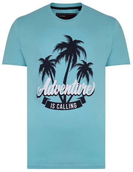 Kam Jeans 5332 Adventure T-Shirt Aqua - T-shirts - T-shirts Homme Grande Taille