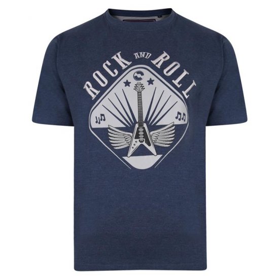Kam Jeans 5349 Rock N Roll T-shirt Indigo - T-shirts - T-shirts Homme Grande Taille