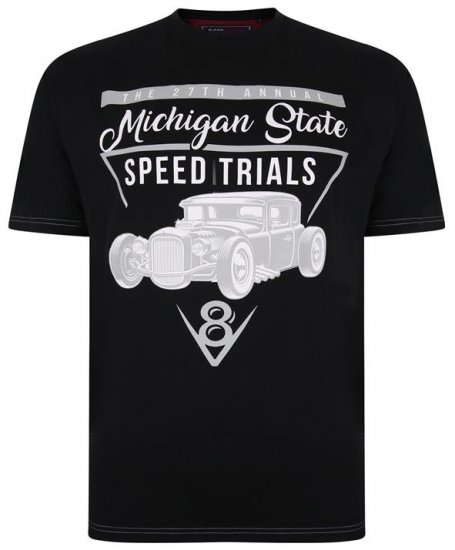 Kam Jeans 5352 Michigan State T-shirt Black - T-shirts - T-shirts Homme Grande Taille