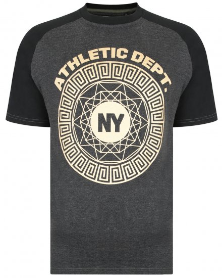 Kam Jeans 5378 NY Raglan Tee Charcoal - T-shirts - T-shirts Homme Grande Taille