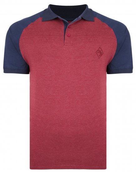 Kam Jeans 5446 Raglan Marl Jersey Polo Burgundy - Polos - Polos homme grande taille