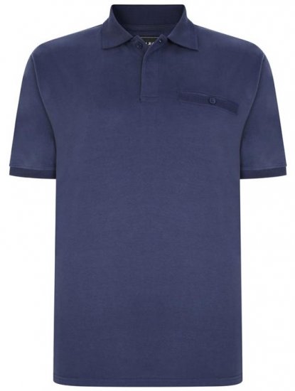 Kam Jeans 5450 Peach Finish Polo Navy - Polos - Polos homme grande taille