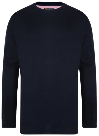 Kam Jeans Knitted Sweater Navy - Sweatshirts & hoodies - Sweatshirts/Hoodies grande taille homme