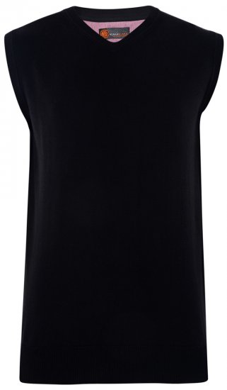 Kam Jeans V-neck Knitted Vest Black - Sweatshirts & hoodies - Sweatshirts/Hoodies grande taille homme