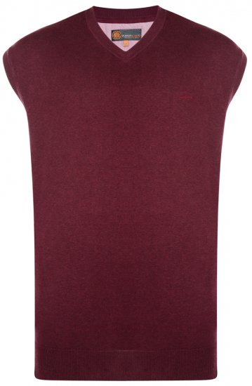 Kam Jeans V-neck Knitted Vest Burgundy - Sweatshirts & hoodies - Sweatshirts/Hoodies grande taille homme