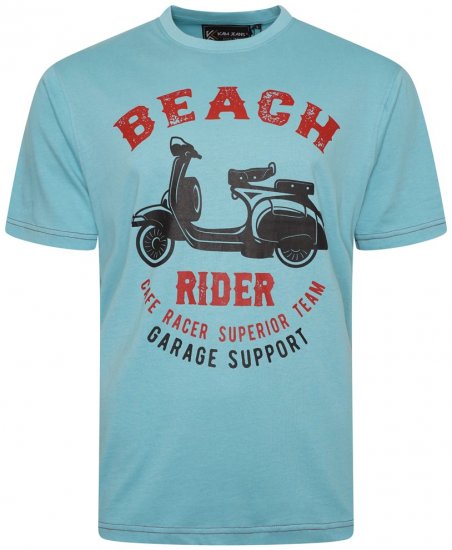 Kam Jeans 5701 Beach Rider Tee Aqua - T-shirts - T-shirts Homme Grande Taille