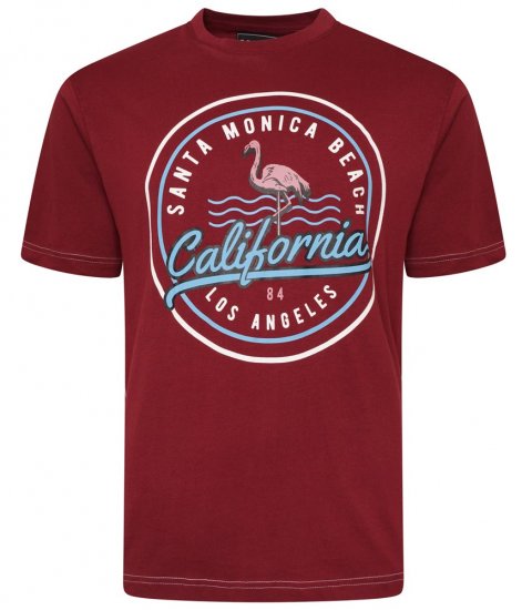 Kam Jeans 5707 Santa Monica Tee Burgundy - T-shirts - T-shirts Homme Grande Taille