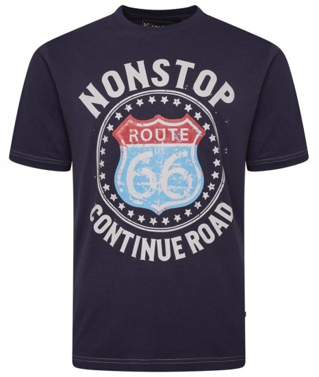 Kam Jeans 5708 Route 66 T-Shirt Navy - T-shirts - T-shirts Homme Grande Taille