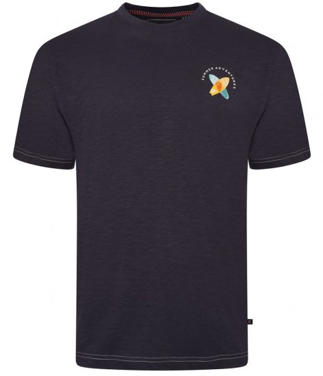 Kam Jeans 5709 Summer Adventure Print Tee Indigo - T-shirts - T-shirts Homme Grande Taille