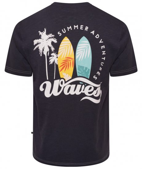 Kam Jeans 5709 Summer Adventure Print Tee Indigo - T-shirts - T-shirts Homme Grande Taille
