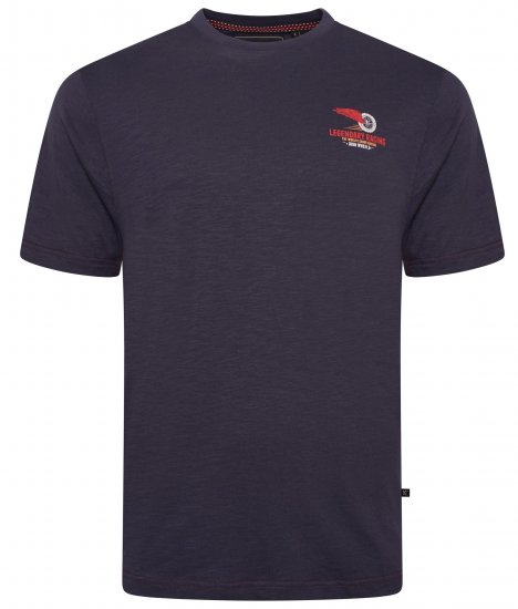 Kam Jeans 5710 Legendary Racing Slub Tee With Back Print Navy - T-shirts - T-shirts Homme Grande Taille