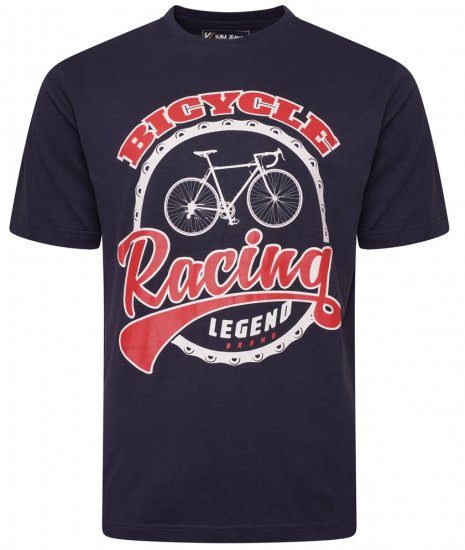 Kam Jeans 5712 Twin Pack Motorcycle/Cycle Print Tee Black and Navy - T-shirts - T-shirts Homme Grande Taille