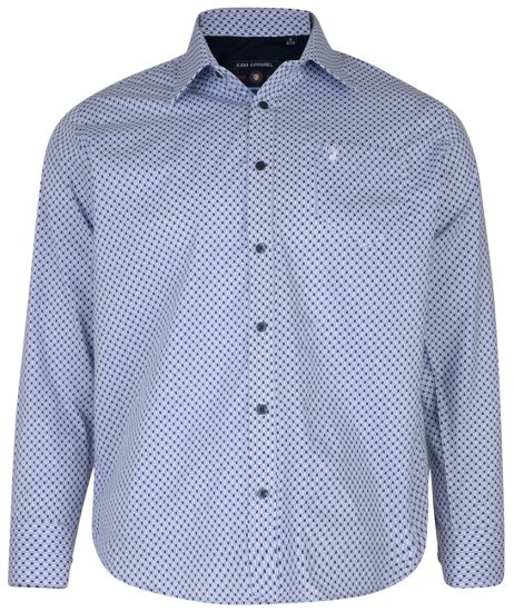 Kam Jeans 6154 Long Sleeve Dobby Print Shirt - Chemises - Chemises Grandes Tailles Hommes