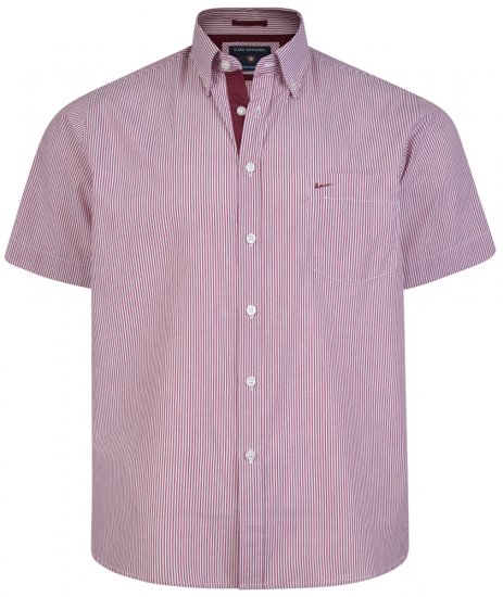 Kam Jeans 6164 Short Sleeve Shirt Burgundy - Chemises - Chemises Grandes Tailles Hommes