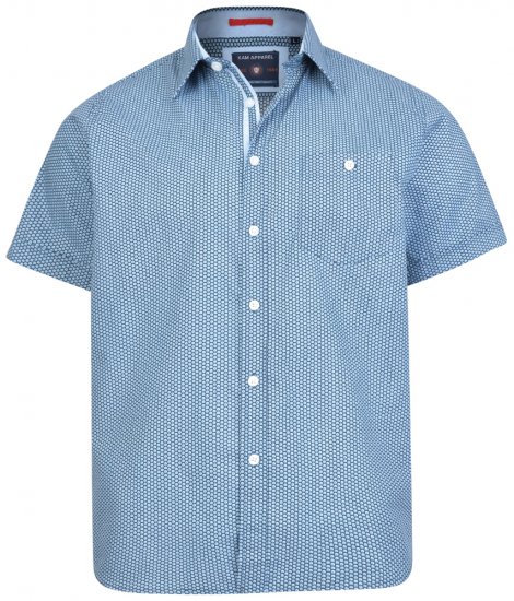 Kam Jeans 6167 Short Sleeve Shirt Teal - Chemises - Chemises Grandes Tailles Hommes