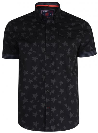 Kam Jeans 6171 Short Sleeve Shirt Charcoal - Chemises - Chemises Grandes Tailles Hommes