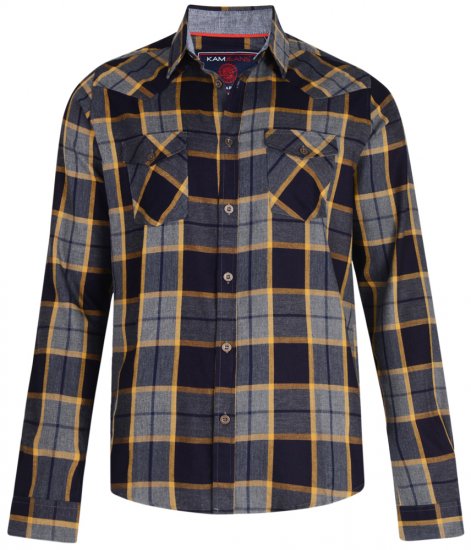 Kam Jeans 6172 Long Sleeve Shirt Grey - Chemises - Chemises Grandes Tailles Hommes