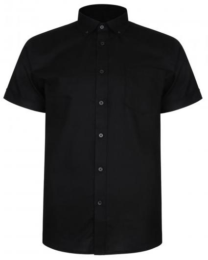 Kam Jeans 6204 Self Pattern Weave Shirt Black - Chemises - Chemises Grandes Tailles Hommes
