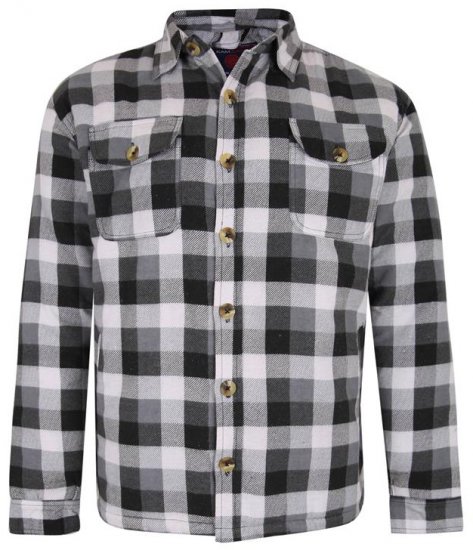Kam Jeans 6213 Sherpa Lined Flannel Shirt Black - Chemises - Chemises Grandes Tailles Hommes