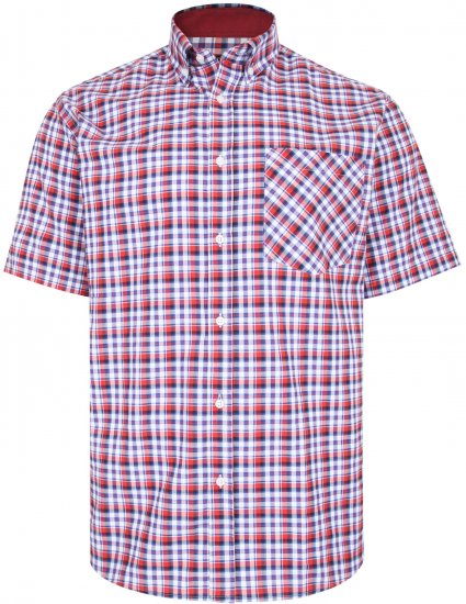 Kam Jeans 6214 Check Shirt Red - Chemises - Chemises Grandes Tailles Hommes