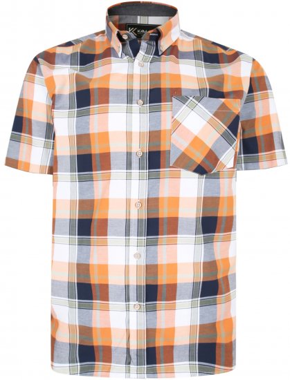 Kam Jeans 6216 Large Check Shirt Rust - Chemises - Chemises Grandes Tailles Hommes