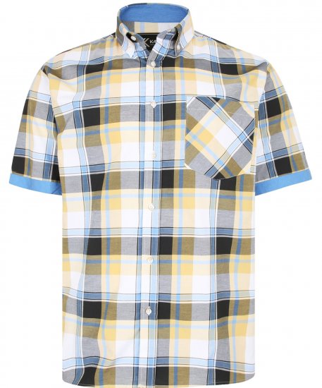 Kam Jeans 6216 Large Check Shirt Mustard - Chemises - Chemises Grandes Tailles Hommes