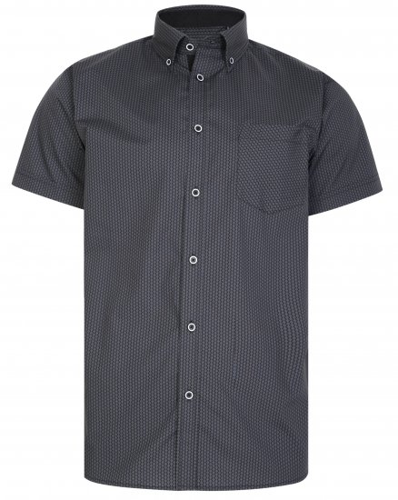 Kam Jeans 6226 Casual Short Sleeve Shirt Charcoal - Chemises - Chemises Grandes Tailles Hommes
