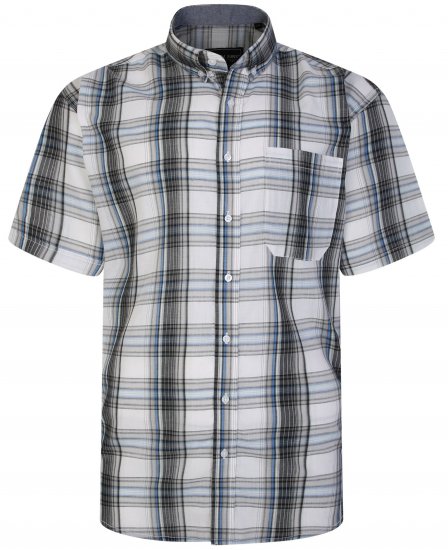 Kam Jeans 6243 SS Check Shirt Navy - Chemises - Chemises Grandes Tailles Hommes