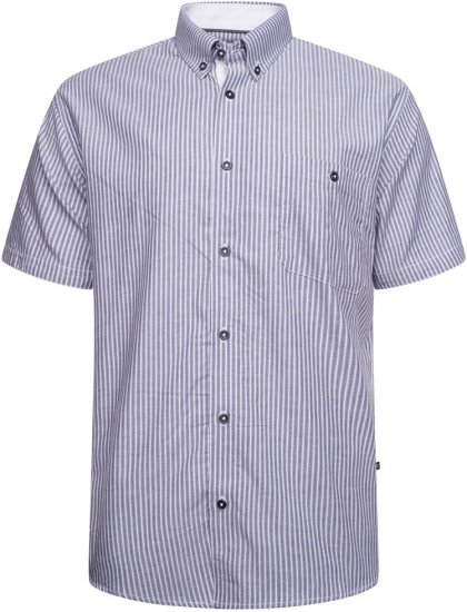 Kam Jeans 6319 Casual Stripe Shirt Charcoal - Chemises - Chemises Grandes Tailles Hommes