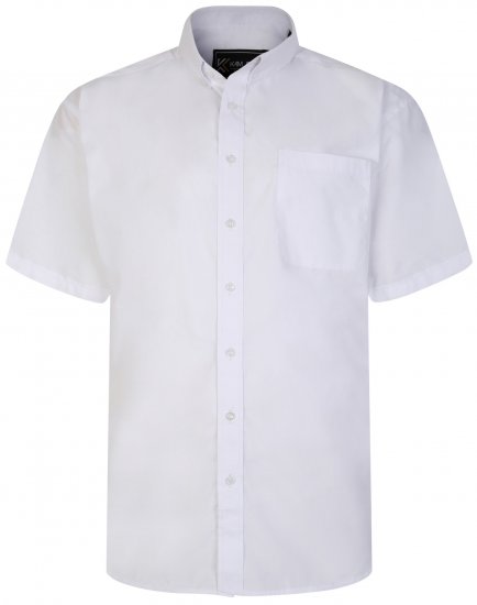 Kam Jeans 660 Classic Short Sleeve Office Shirt White - Chemises - Chemises Grandes Tailles Hommes