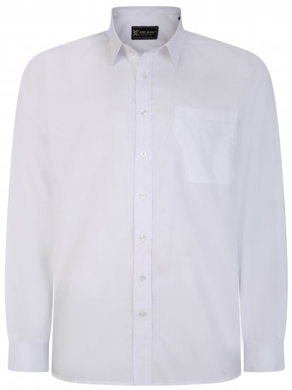 Kam Jeans 661 Classic Long Sleeve Office Shirt White - Chemises - Chemises Grandes Tailles Hommes