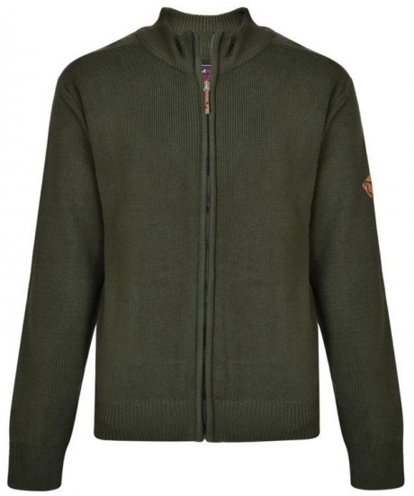 Kam Jeans 68 Casual Zip Thru Knitted Jumper Khaki - Sweatshirts & hoodies - Sweatshirts/Hoodies grande taille homme