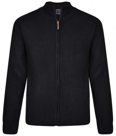 Kam Jeans 68 Casual Zip Thru Knitted Jumper Navy - Sweatshirts & hoodies - Sweatshirts/Hoodies grande taille homme
