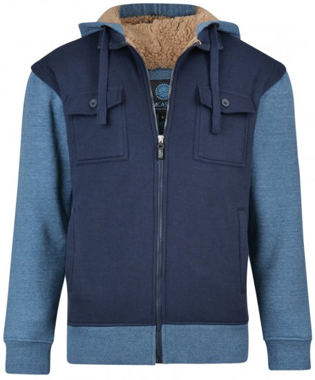 Kam Jeans 7008 Hoodie Denim blue - Sweatshirts & hoodies - Sweatshirts/Hoodies grande taille homme