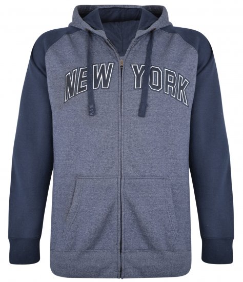 Kam Jeans Zip Thru Hoody Navy - Sweatshirts & hoodies - Sweatshirts/Hoodies grande taille homme