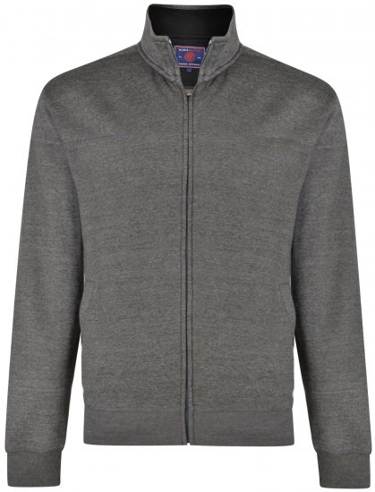 Kam Jeans 7018 Full zip Sweatshirt Charcoal - Sweatshirts & hoodies - Sweatshirts/Hoodies grande taille homme