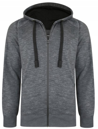 Kam Jeans 7041 Jersey Marl Hoody with Zip Pockets Charcoal - Sweatshirts & hoodies - Sweatshirts/Hoodies grande taille homme