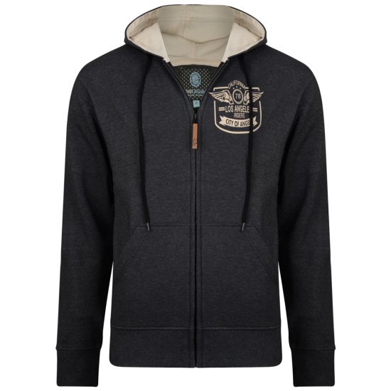 Kam Jeans 706 L.A. Riders Hoodie Charcoal - Sweatshirts & hoodies - Sweatshirts/Hoodies grande taille homme