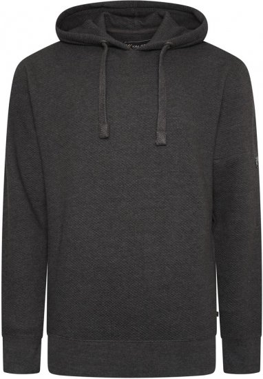 Kam Jeans 7067 Textured Over Head Hoody Charcoal - Sweatshirts & hoodies - Sweatshirts/Hoodies grande taille homme