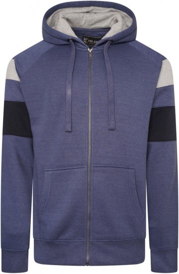 Kam Jeans 7069 Cut & Saw Zip Thru Hoody Royal Blue - Sweatshirts & hoodies - Sweatshirts/Hoodies grande taille homme