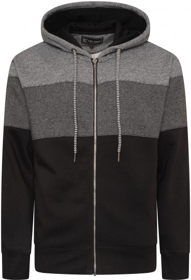 Kam Jeans 7071 Marl Stripe Hoody Black TALL SIZES - VÊTEMENTS HOMME MT-6XLT - Vêtements Tall Homme