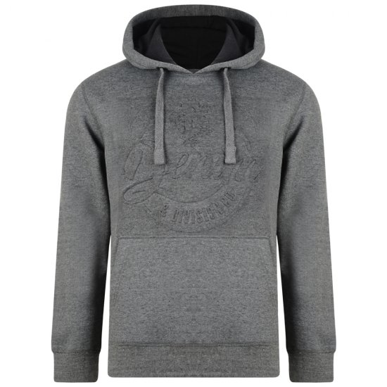 Kam Jeans 708 Embossed Hoodie Charcoal - Sweatshirts & hoodies - Sweatshirts/Hoodies grande taille homme