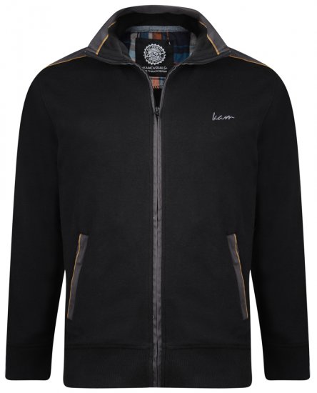 Kam Jeans 714 Shoulder Panel Sweater Black - Sweatshirts & hoodies - Sweatshirts/Hoodies grande taille homme