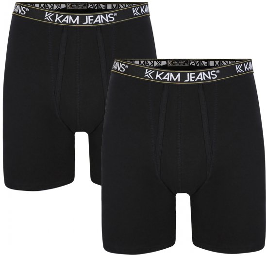Kam Jeans 804 Boxershorts 2-pack Black - Sous-vêtements & bain - Sous-vêtements Grande Taille