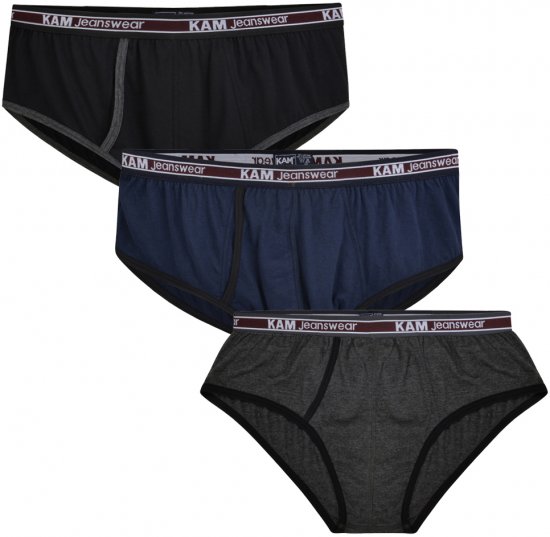 Kam Jeans 806 Underwear Black, Charcoal, Navy 3-Pack - Sous-vêtements & bain - Sous-vêtements Grande Taille